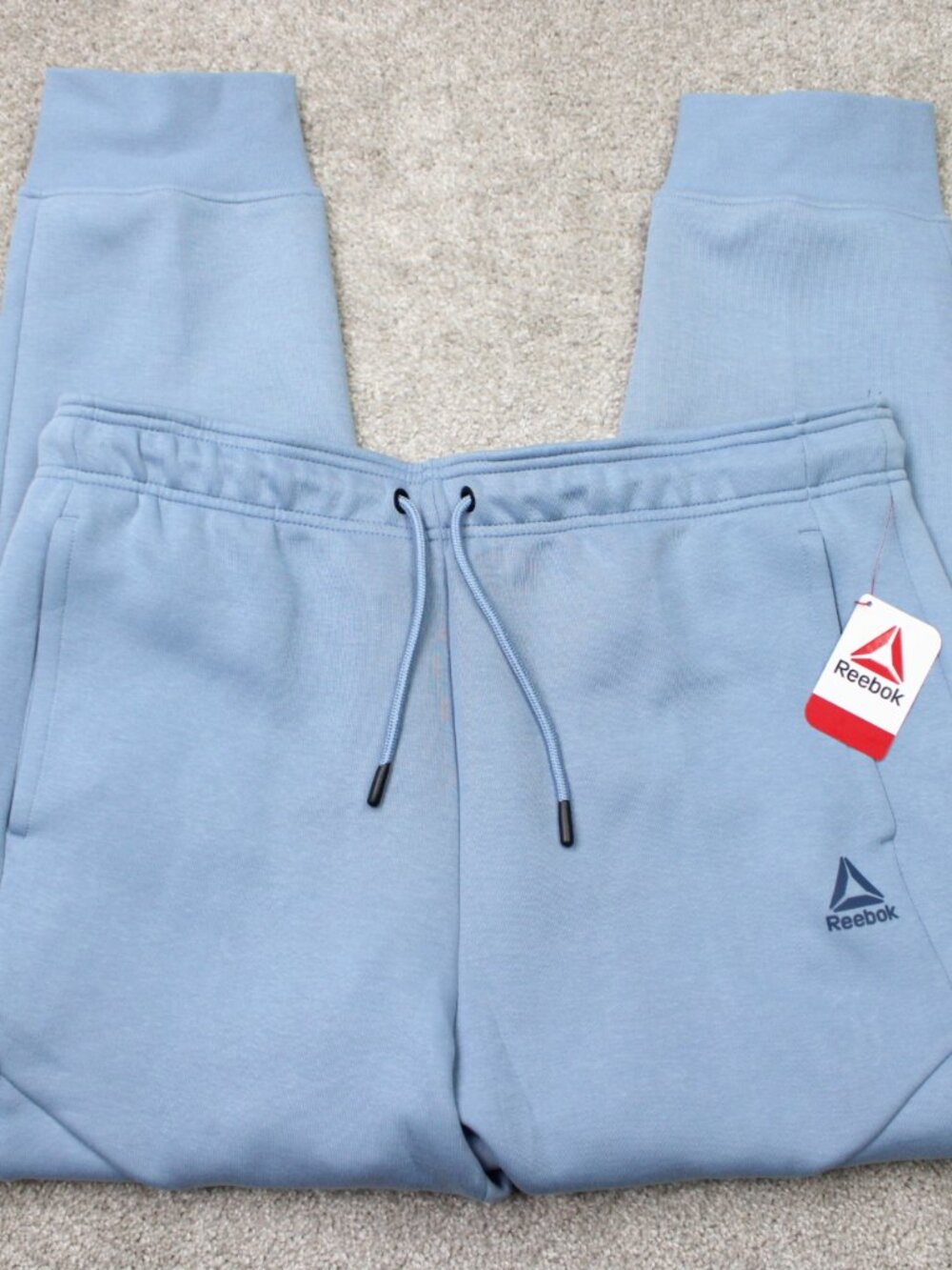 Reebok Pants NWT Mens XL Blue Momentum Joggers Tapered Cuffed Stretch Sweatpants